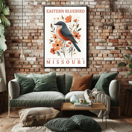Eastern Bluebird Modern Art Poster for Home Decor