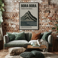 Bora Bora Modern Minimalist Travel Poster