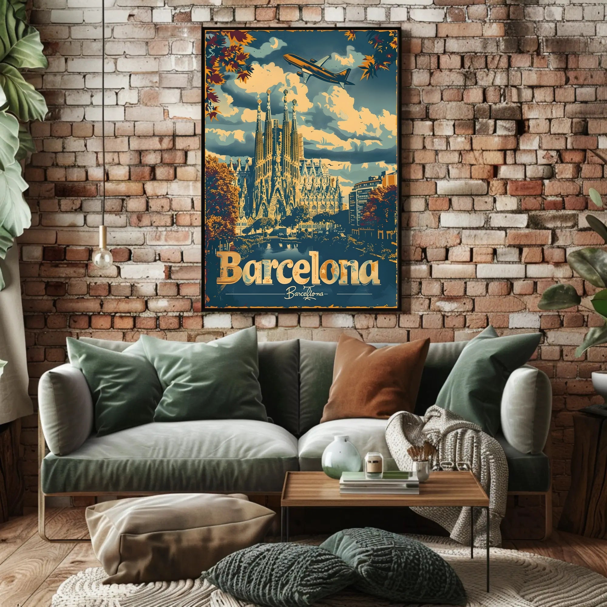 Barcelona Travel Poster Inspired by Retro Adventure and Exploration