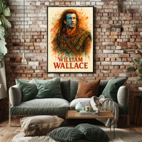 Medieval Scottish Warrior Art Poster: Bold Watercolor Print