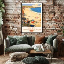 Filey Beach British Railways Poster