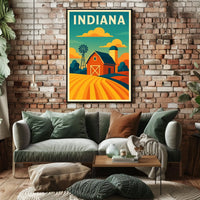 Indiana Farm Scene Poster