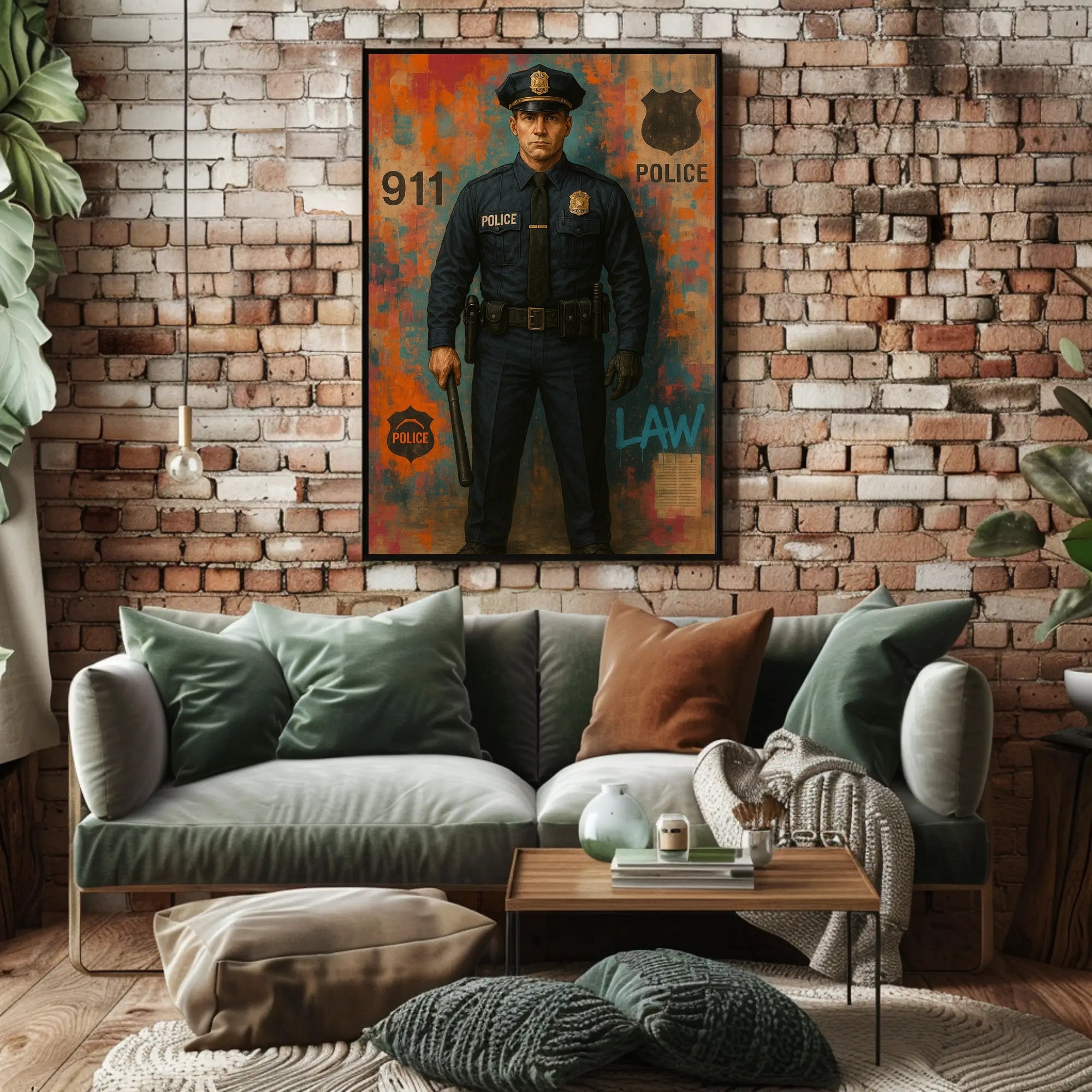 Bold Police Officer Portrait for Law, Order, and Justice Poster