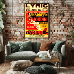 Houdini's Hardeen Vintage Magic Show Poster - Cultural Heritage Poster