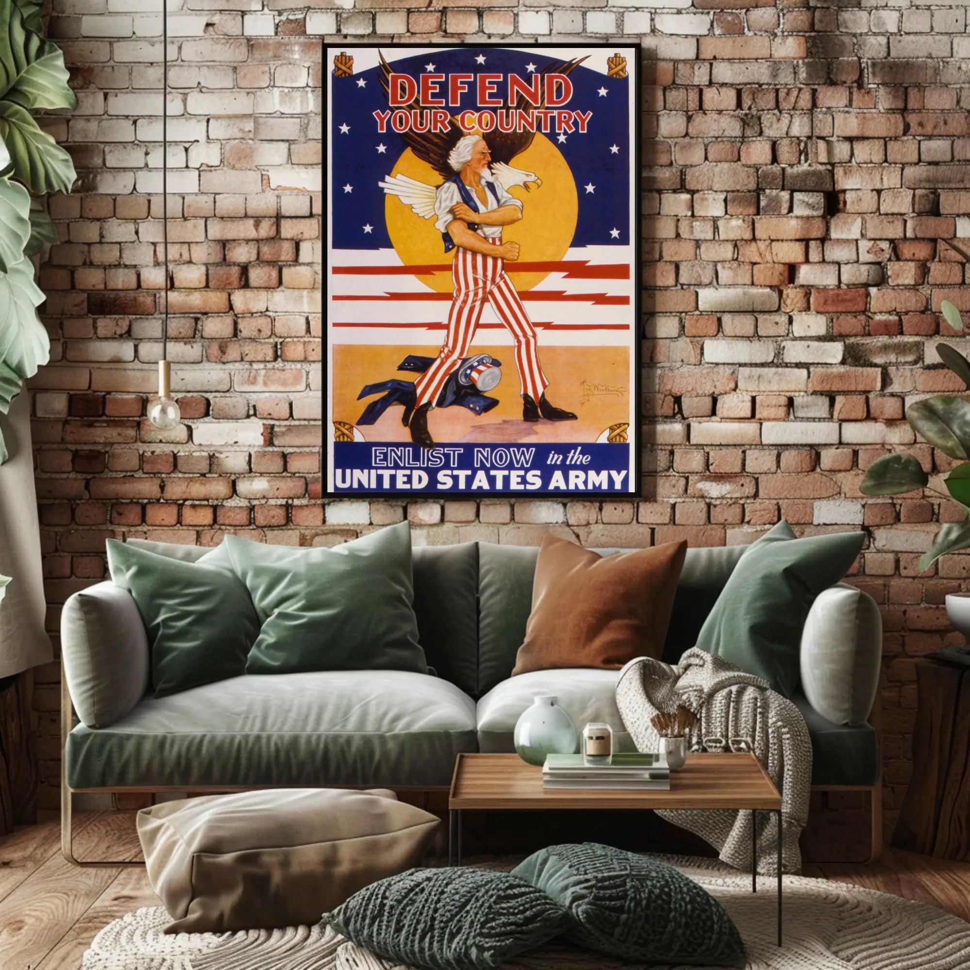 Patriotic Uncle Sam Military Recruitment Poster
