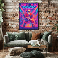 Christmas Rock Santa Guitar Festive Poster