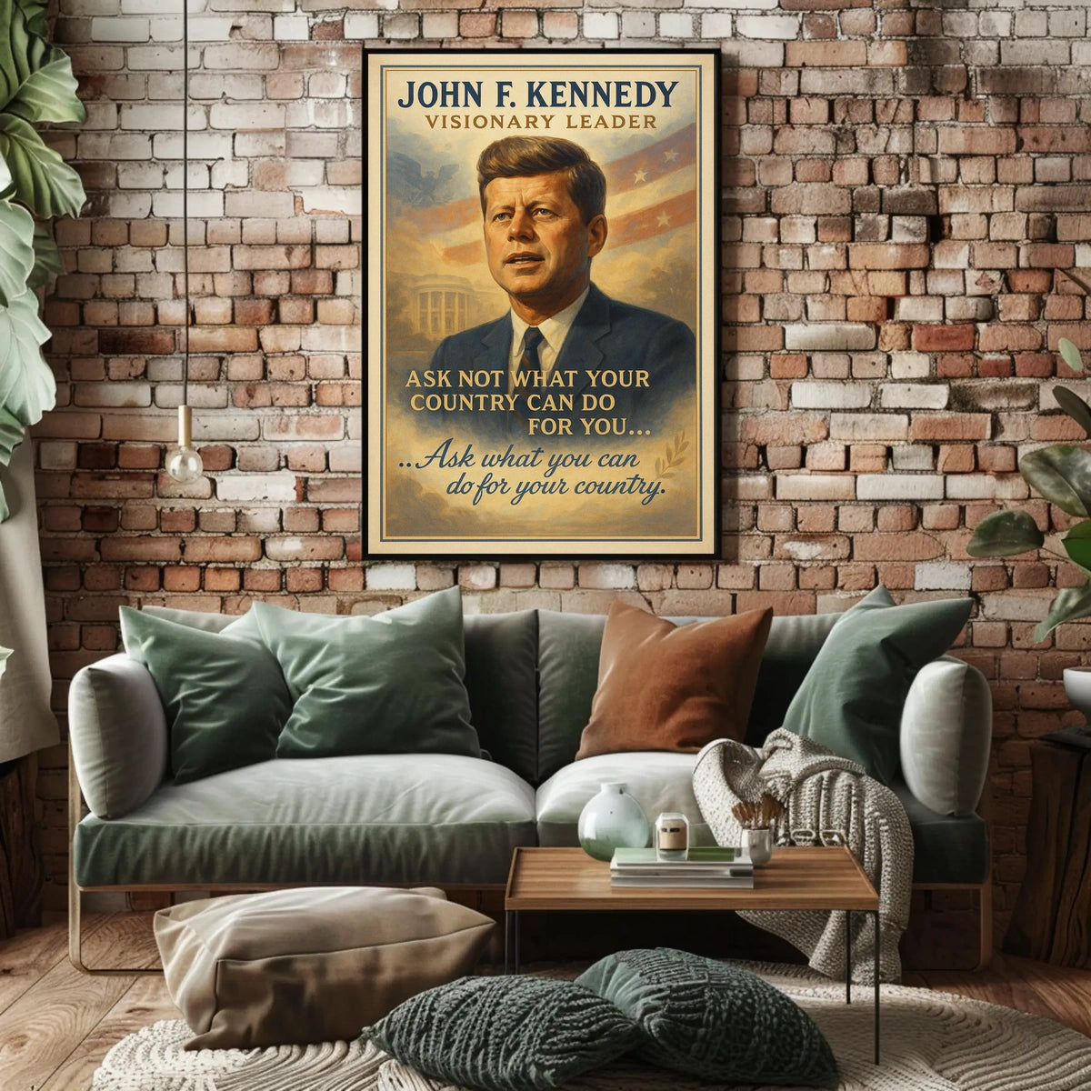 John F. Kennedy Inspirational Leadership Poster Print