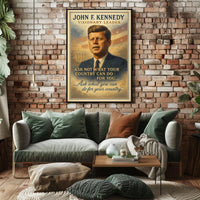 John F. Kennedy Inspirational Leadership Poster Print