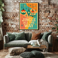 Festive Christmas Ornaments Retro Design Abstract Artistic Poster