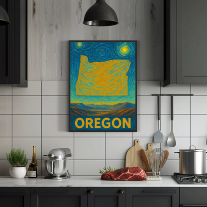 Oregon Starry Night Poster