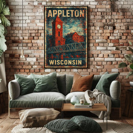 Appleton Wisconsin Cityscape Photography Realism Wanderlust Urban Spirit Iconic Poster