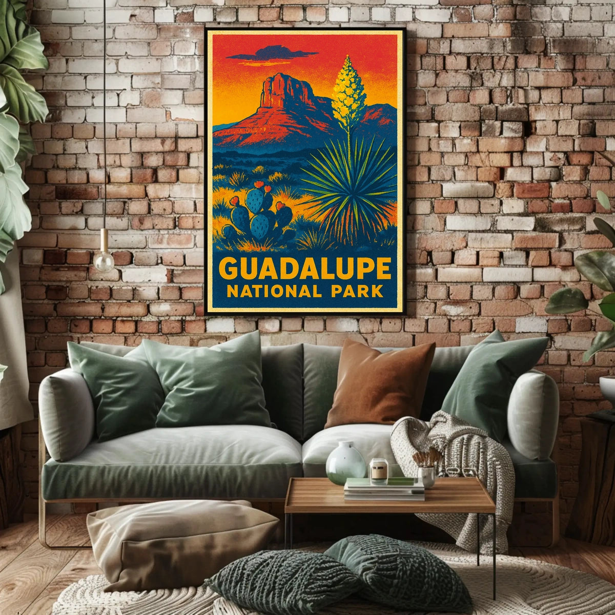 Guadalupe National Park Sunset Vintage Travel Voyager Poster
