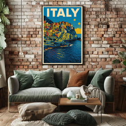 Vibrant Italy Coastline Poster