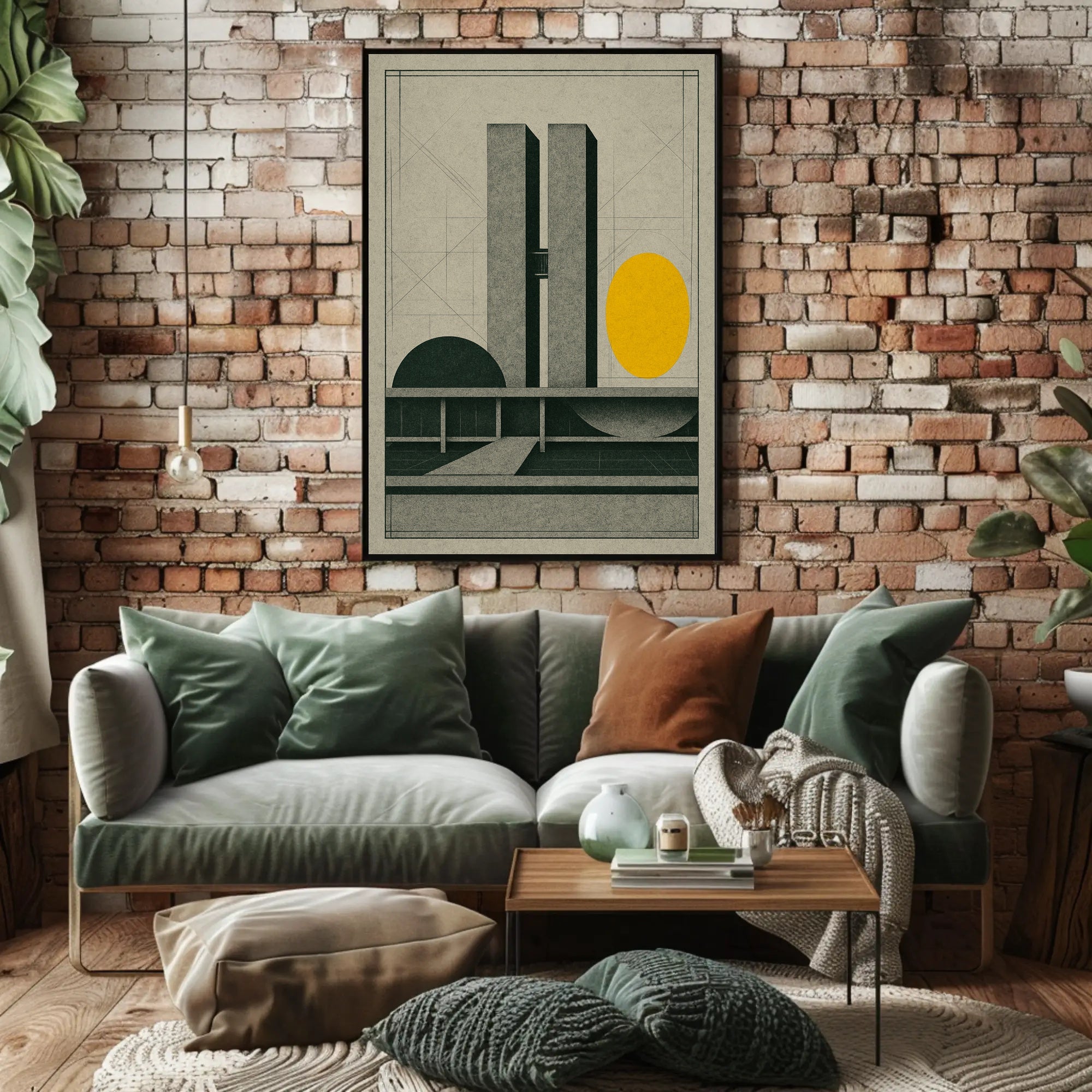 Modernist Architectural Blueprint Illustration Urban or Cityscape Poster