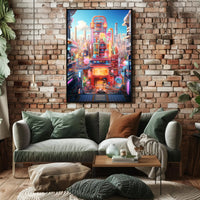 Neon Cityscape Poster