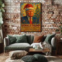 Vibrant Santa Christmas 2025 Impressionistic Art Poster