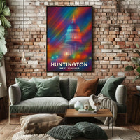Huntington West Virginia Cityscape Vintage Collector Poster