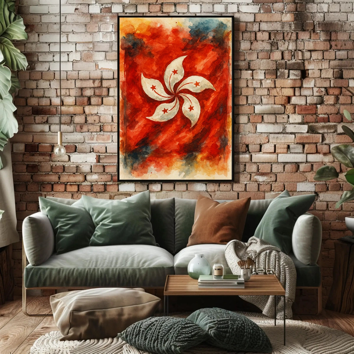 Artistic Interpretation of the Hong Kong Flag Poster