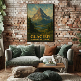 Glacier National Park Scenic Wilderness Landscape Majestic Wanderlust Glacial Views Poster