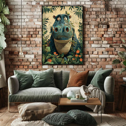Jungle Hippo Adventure Poster PosterGoat