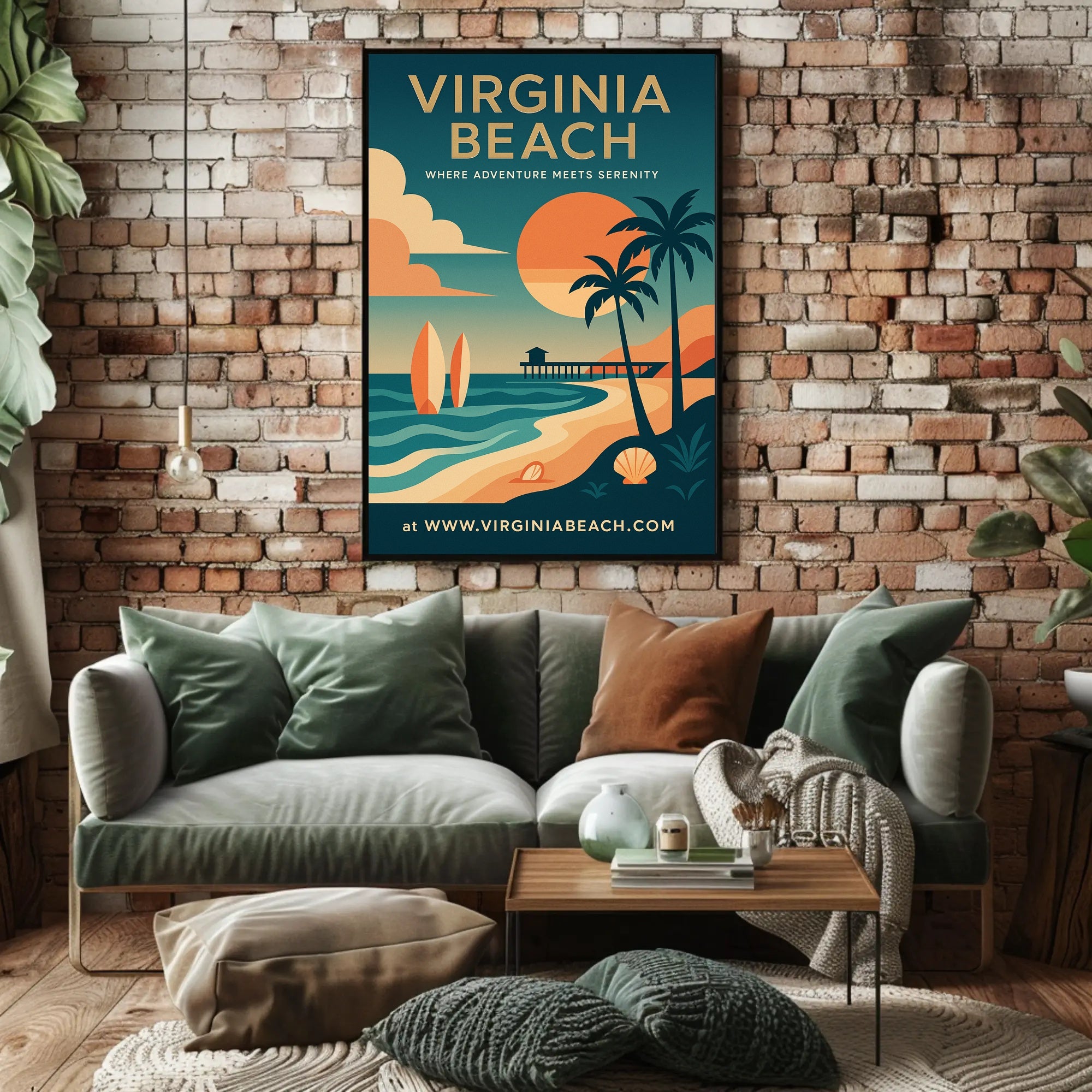 Virginia Beach Adventure and Serenity Travel Poster PosterGoat