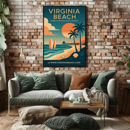Virginia Beach Adventure and Serenity Travel Poster PosterGoat