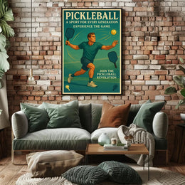 Pickleball Revolution Vintage Sports Poster PosterGoat