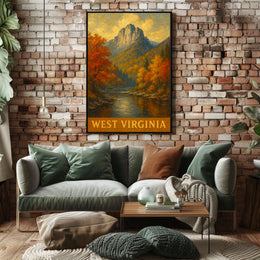 Vintage Autumn Splendor West Virginia Poster