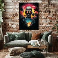 Futuristic Explorer At Sunset Poster