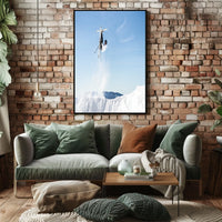 Aerial Skiing Adventure Poster