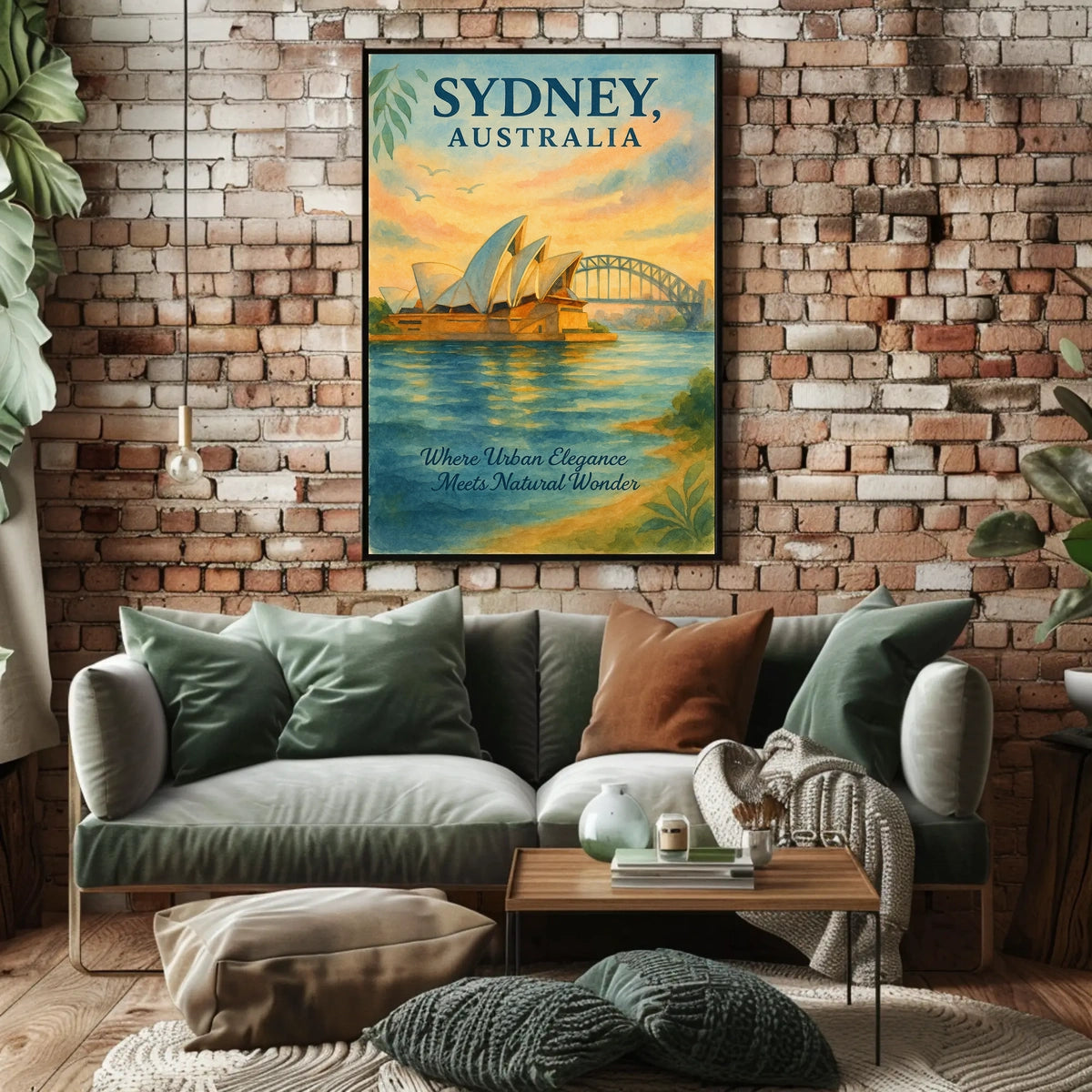 Sydney's Iconic Landmarks Vintage Travel Poster