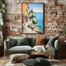 Mediterranean Seaside Charm Travel Poster
