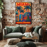 Miami Tropical Christmas Poster