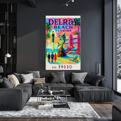 Delray Beach Florida Colony Hotel Lighthouse Travel Poster