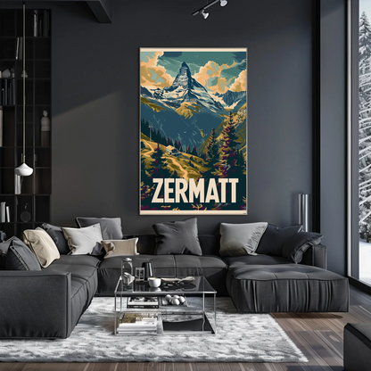 Zermatt Switzerland Matterhorn Alps Travel Poster
