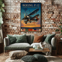 Boeing P-12 Vintage Aviation Poster: 1930s Adventure