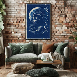 Moonlit Dj Wolf Poster