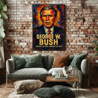 George W. Bush 43rd President of the United States Glitch Hop Art Poster