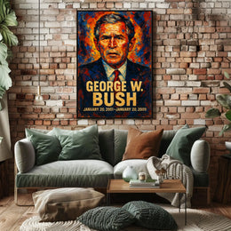 George W. Bush 43rd President of the United States Glitch Hop Art Poster