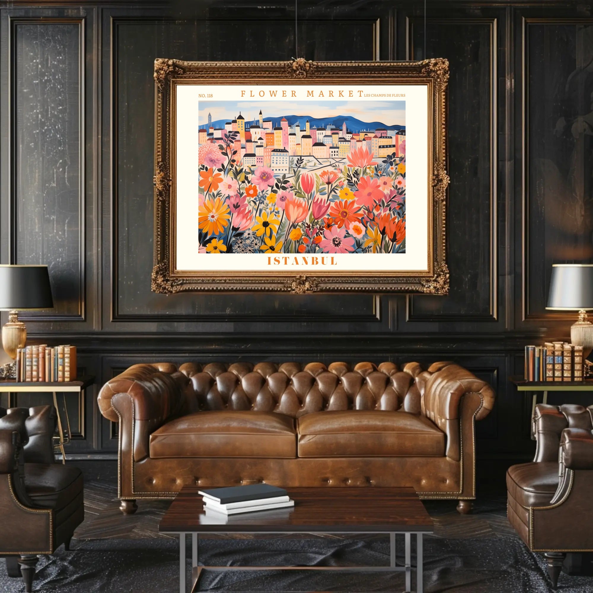 Istanbul Cityscape with Flowers - Urban or Cityscape Poster
