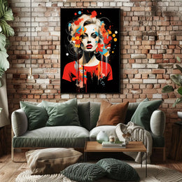 Vibrant Woman Abstract Art: Bold and Artistic Poster