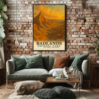 Badlands National Park Vintage Travel Poster Print