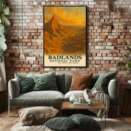 Badlands National Park Vintage Travel Poster Print