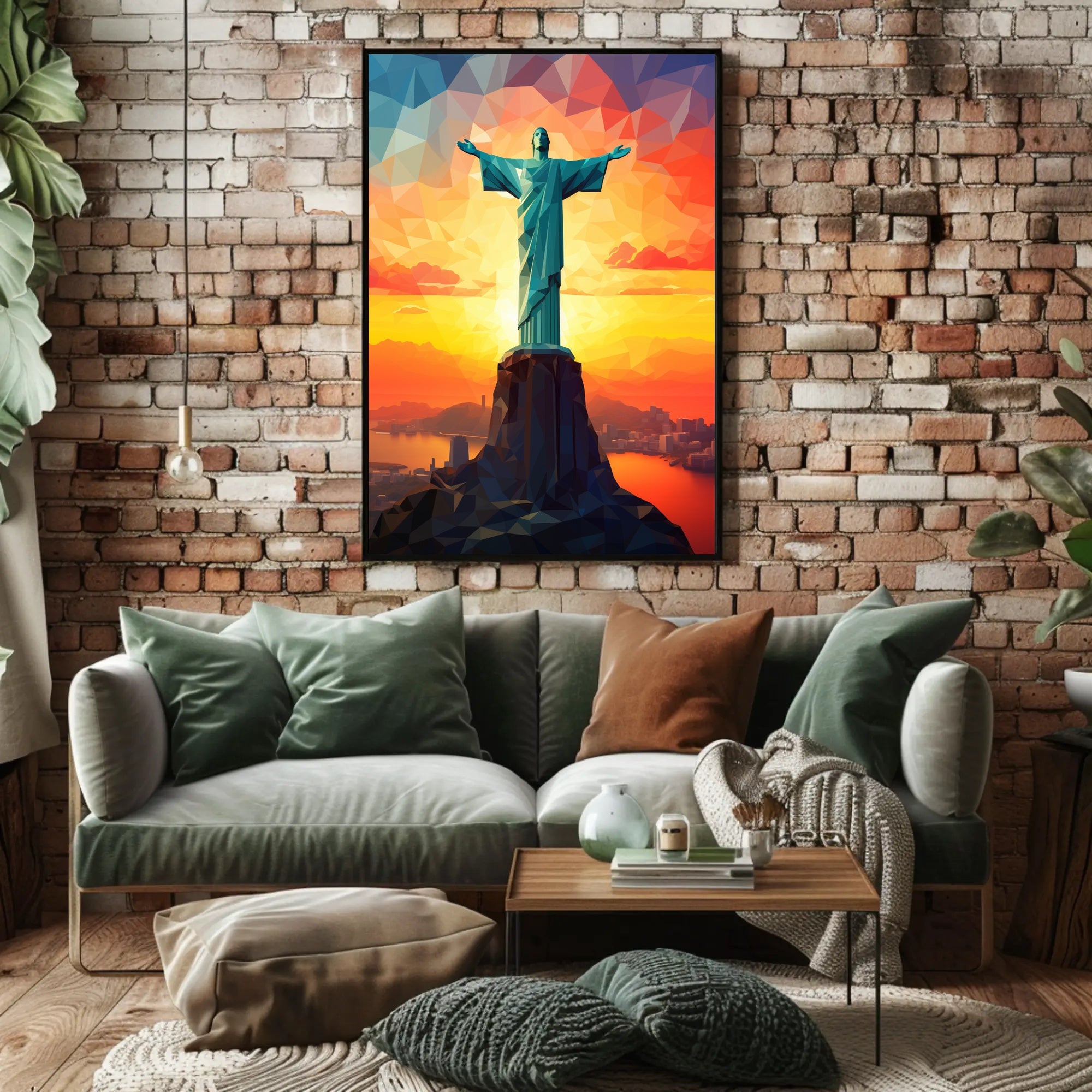 Christ The Redeemer At Sunset Poster