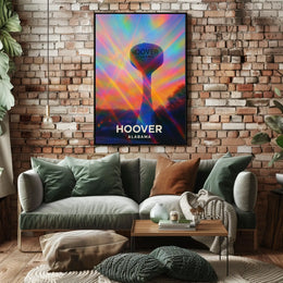 Hoover Alabama Cityscape Vibrant Landmark Wanderlust Inspired Urban Heritage Digital Painting Poster