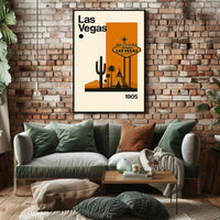 Las Vegas Desert Sign Retro Travel Poster