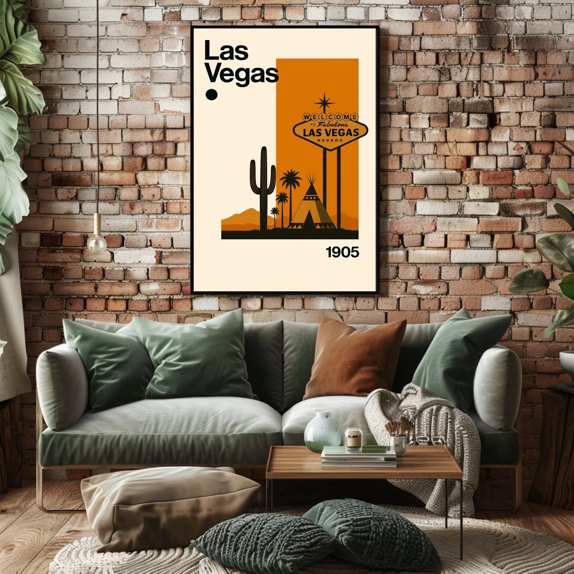 Las Vegas Desert Sign Retro Travel Poster