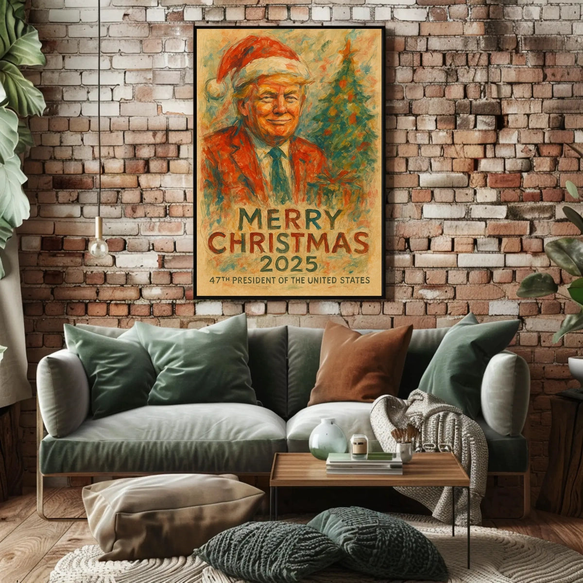 Christmas Cheer with Stylish Santa in Festive Poster