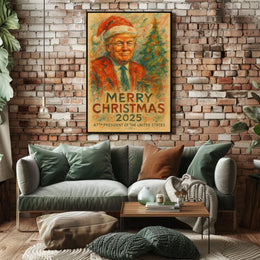 Christmas Cheer with Stylish Santa in Festive Poster