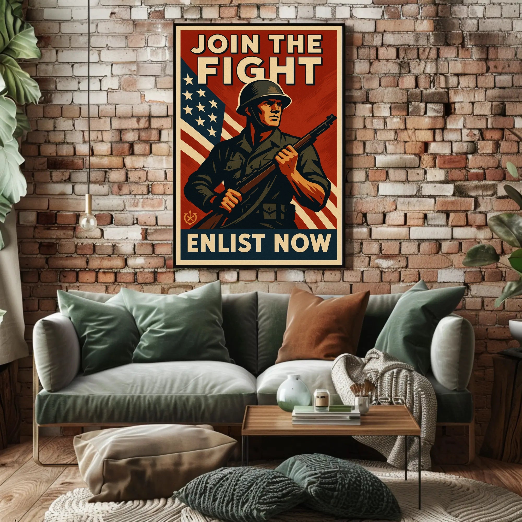 World War II Patriotic Military Recruitment Poster PosterGoat